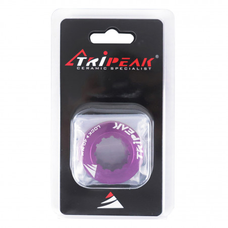 ECROU DISQUE DE FREIN CENTER LOCK TRIPEAK ALUMINIUM ULTRA LEGER 7g VIOLET - SERRAGE INTERNE (VENDU A LA PAIRE) - 4710243294390