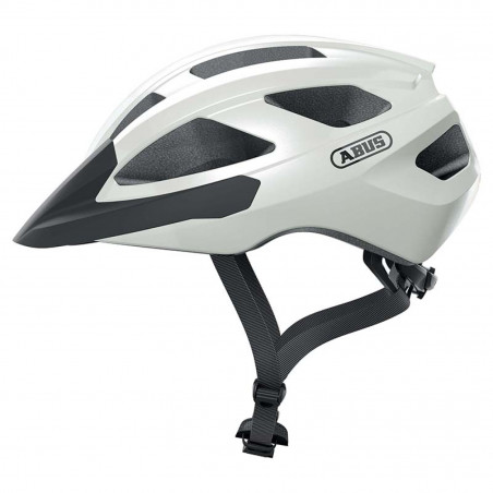 CASQUE VELO ADULTE ABUS ROUTE MACATOR BLANC PERLE TAILLE   S (51-55cm) REGLAGE MOLETTE - 4003318673313