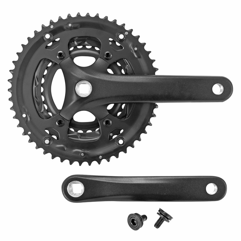 PEDALIER ROUTE P2R 8-9V. ALU NOIR 172.5mm 50-39-30 (BOITIER 116mm) PLATEAUX DEMONTABLES - 3700948300275
