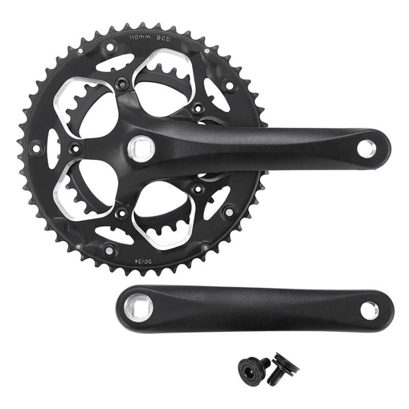 PEDALIER ROUTE P2R 8-9V. ALU NOIR 172.5 mm 50-34 (BOITIER 110.5mm) - 3700948300312