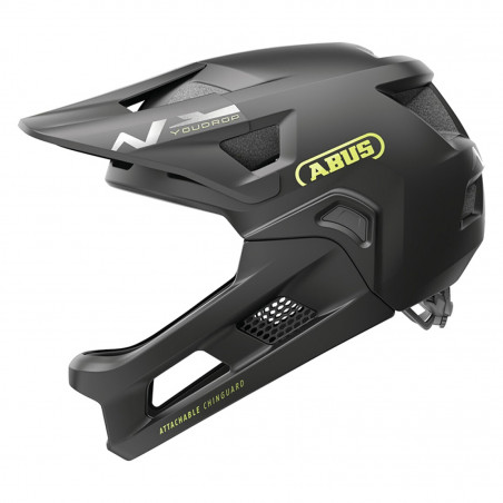 CASQUE VELO ENFANT VTT-BMX ABUS YOUDROP FF VELOURS NOIR TAILLE S (48-55cm) REGLAGE MOLETTE - 4003318034190