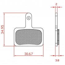 PLAQUETTE DE FREIN VELO BRENTA ORGANIQUE COMPATIBLE SHIMANO DEORE M515.M525.M495.M475.M465.M486. TEKTRO AURIGA - 8056000536034