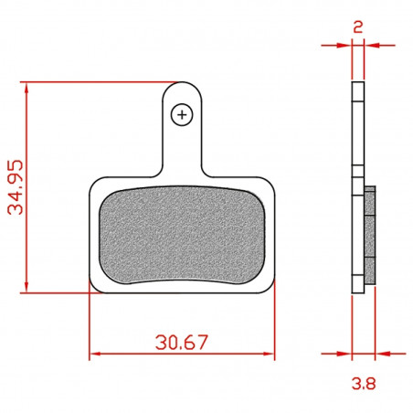 PLAQUETTE DE FREIN VELO BRENTA ORGANIQUE COMPATIBLE SHIMANO DEORE M515.M525.M495.M475.M465.M486. TEKTRO AURIGA - 8056000536034