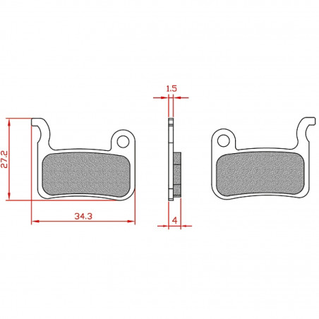 PLAQUETTE DE FREIN VELO BRENTA ORGANIQUE COMPATIBLE SHIMANO XTR M966-M965-M975/XT M765-M775/LX M585/DEORE M595-M596-M655 -