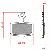PLAQUETTE DE FREIN VELO BRENTA ORGANIQUE COMPATIBLE AVID ELIXIR 9/7/5/3/1. SRAM XX/XO/DB - 8056000536096