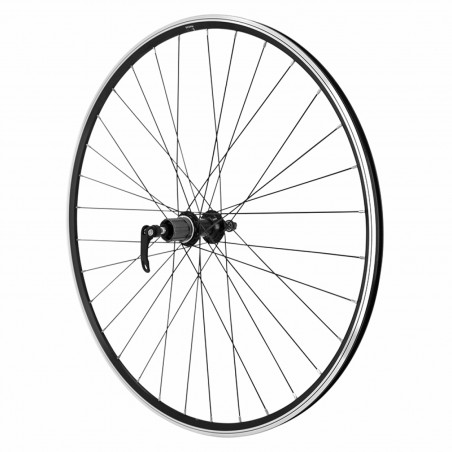 ROUE ROUTE PATIN BLOCAGE 700 CFX NOIR ARRIERE MOYEU ROULEMENT NOIR CASSETTE TYPE SHIMANO 11-10-9V 32 RAYONS NOIR JANTE 15C -
