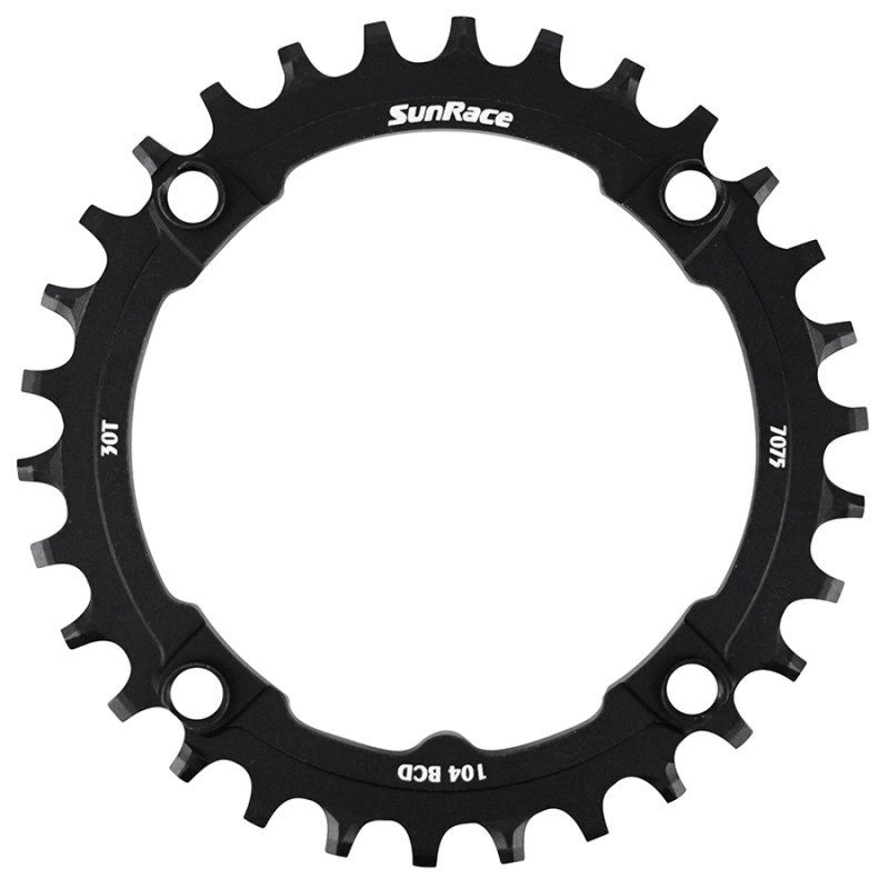 PLATEAU VTT 4BRA D.104 POUR SUNRACE 30DTS MONO NOIR ALU COMPATIBLE AUTRES MARQUES NARROW WIDE - 4710944267396