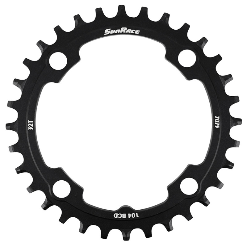 PLATEAU VTT 4BRA D.104 POUR SUNRACE 32DTS MONO NOIR ALU COMPATIBLE AUTRES MARQUES NARROW WIDE - 4710944267402