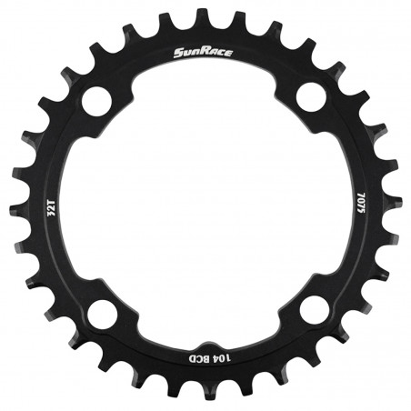 PLATEAU VTT 4BRA D.104 POUR SUNRACE 32DTS MONO NOIR ALU COMPATIBLE AUTRES MARQUES NARROW WIDE - 4710944267402