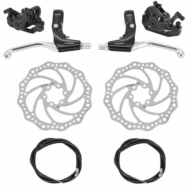 FREIN A DISQUE VTT MECANIQUE AVANT   ARRIERE P2R AVEC CABLE ET DISQUE 160mm   ADAPTATEUR - 3700948301173
