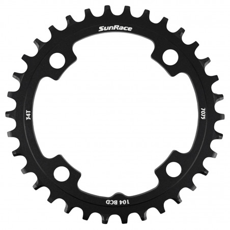 PLATEAU VTT 4BRA D.104 POUR SUNRACE 34DTS MONO NOIR ALU COMPATIBLE AUTRES MARQUES NARROW WIDE - 4710944267419