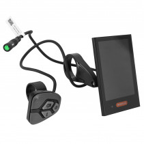 COMPTEUR - DISPLAY AVEC UNITE DE COMMANDE VAE BAFANG DP C18 UART POUR MOTEUR CENTRAL NOIR (SUPPORT 22,2-25 mm LONGUEUR CABLE