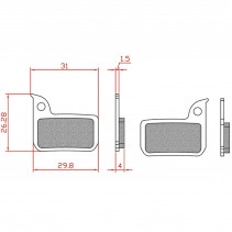 PLAQUETTE DE FREIN VELO BRENTA E-BIKE/ SEMI METAL COMPATIBLE SRAM FORCE. RED. RIVAL. APEX HRD ET ULTIMATE - 8056000535150