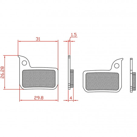 PLAQUETTE DE FREIN VELO BRENTA E-BIKE/ SEMI METAL COMPATIBLE SRAM FORCE. RED. RIVAL. APEX HRD ET ULTIMATE - 8056000535150