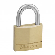 CADENAS A CLE MASTERLOCK LAITON ANSE ACIER CEMENTE LARGEUR 30mm, ANSE 16mm, DIAM 5mm (DOUBLE VERROUILLAGE) (VENDU A L'UNITE) -