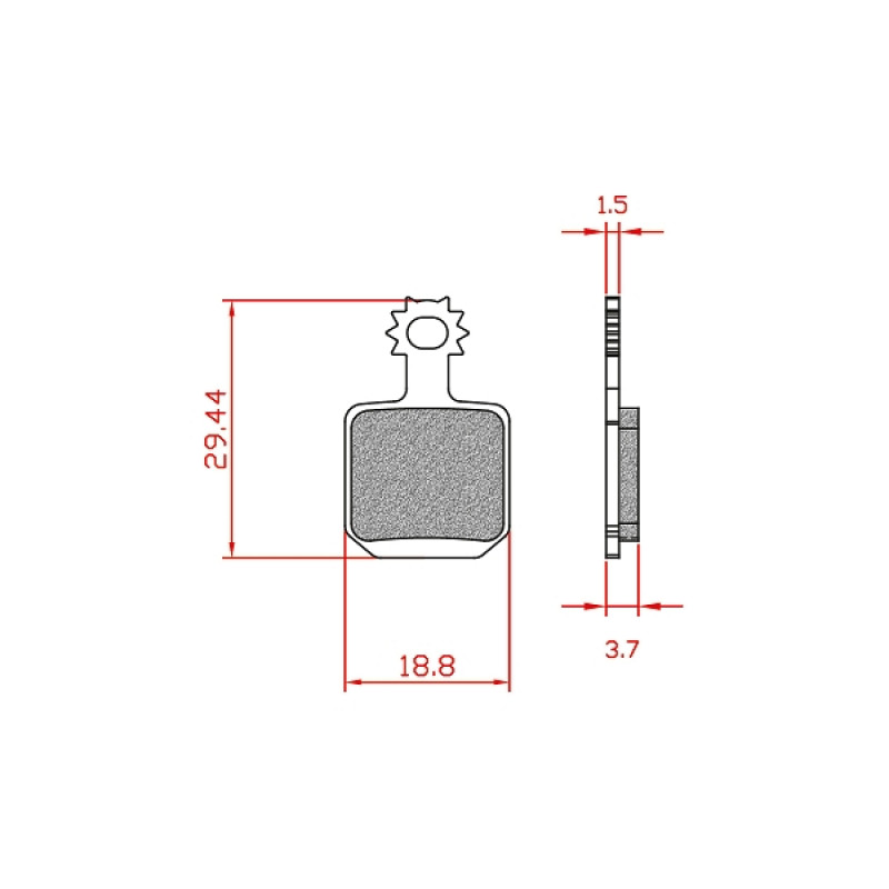 PLAQUETTE DE FREIN VELO BRENTA ORGANIQUE COMPATIBLE MAGURA CT 5 MTC5 MT5  MT7 (4 pièces) - 8056000536164