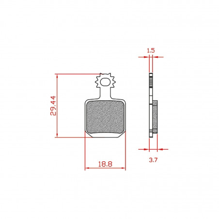 PLAQUETTE DE FREIN VELO BRENTA ORGANIQUE COMPATIBLE MAGURA CT 5 MTC5 MT5  MT7 (4 pièces) - 8056000536164