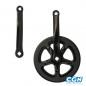 PEDALIER MONO CITY 42D L170 ACIER AXE CARRE DOUBLE FLASQUE NOIR 3.32 - 3663829281585