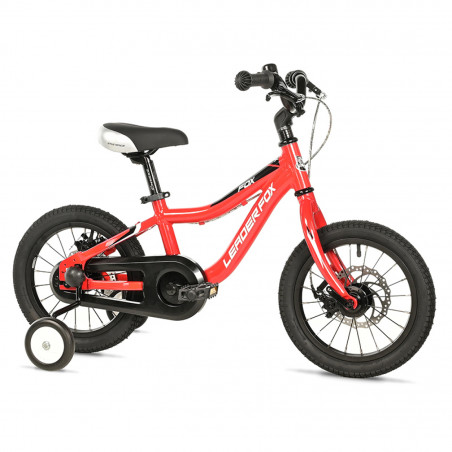 VELO MUSCULAIRE ENFANT 14 POUCES LEADER FOX FOX 2025 ROUGE MONOVITESSE CADRE ALU (TAILLE ENFANT JUSQU'A 105cm) - 8592826101778