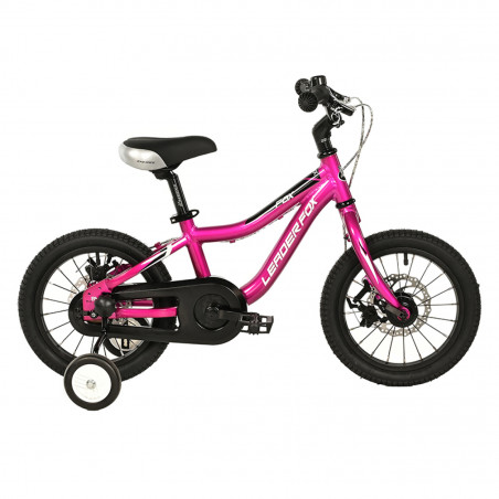 VELO MUSCULAIRE ENFANT 14 POUCES LEADER FOX FOX 2025 FUCHSIA MONOVITESSE CADRE ALU (TAILLE ENFANT JUSQU'A 105cm) - 8592826101709