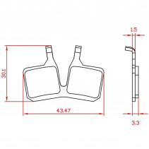 PLAQUETTE DE FREIN VELO BRENTA ORGANIQUE COMPATIBLE MAGURA MT5. MT5 PRO. MT TRAIL SPORT (avant) - 8033413727297