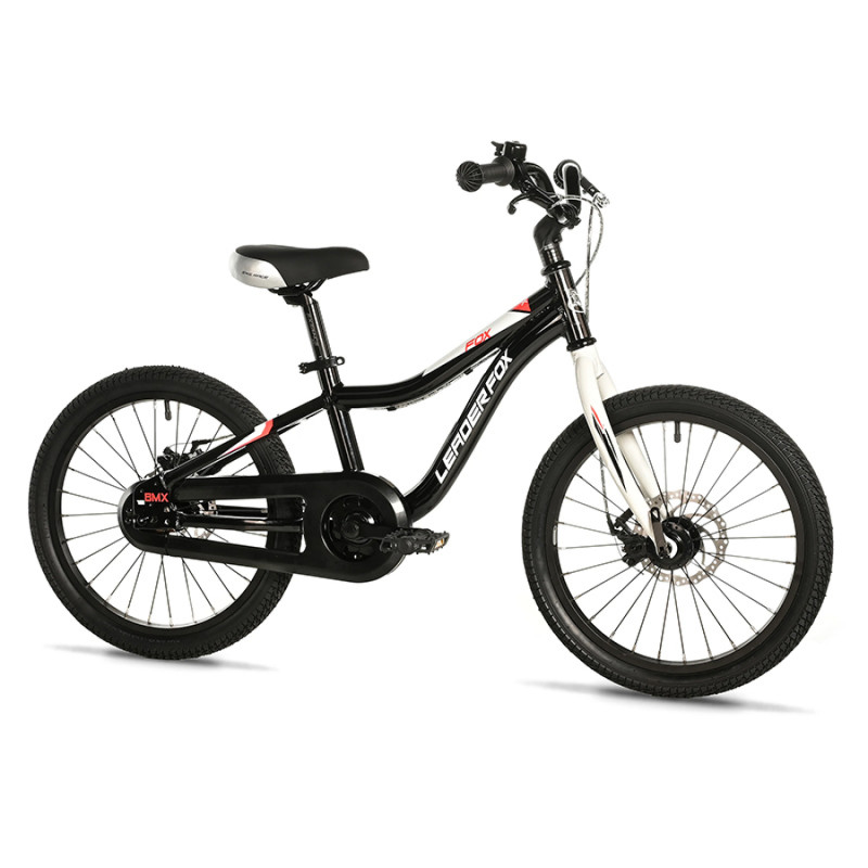 VELO MUSCULAIRE ENFANT 18 POUCES LEADER FOX FOX 2025 NOIR MONOVITESSE CADRE ALU (TAILLE ENFANT 115 à 125 cm) - 8592826102577