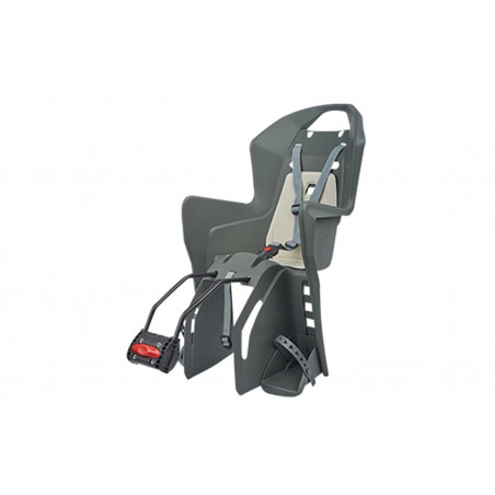 Porte bebe ar sur cadre Polisport koolah ff gris fonce coussin creme 