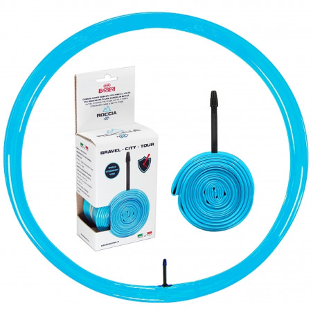 CHAMBRE A AIR VELO TPU ULTRA RESISTANTE  700 x 35-45 NXT ROCCIA VALVE PRESTA 45mm LEGERE 129G  ET COMPACTE - 8015431016263
