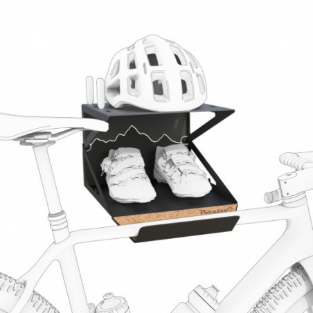 SUPPORT VELO MURAL PERUZZO BIKE KIT NOIR (RANGEMENT CASQUE/CHAUSSURES...)