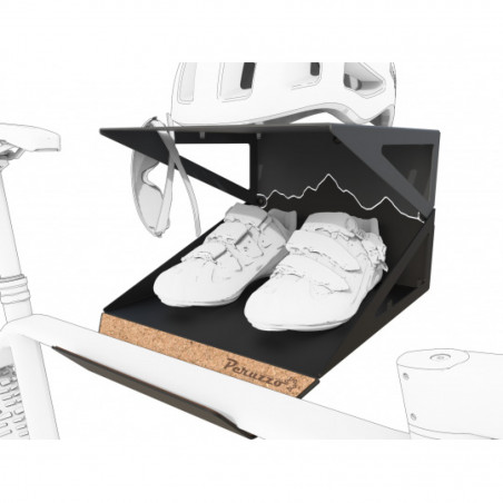 SUPPORT VELO MURAL PERUZZO BIKE KIT NOIR (RANGEMENT CASQUE/CHAUSSURES...)