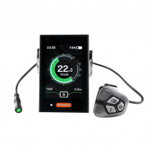 COMPTEUR - DISPLAY AVEC UNITE DE COMMANDE VAE BAFANG DP C18 UART POUR MOTEUR CENTRAL NOIR (SUPPORT 22,2-25 mm LONGUEUR CABLE