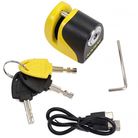 ANTIVOL BLOQUE DISQUE ALARME  B-LOCK-06 MINI JAUNE / NOIR AUVRAY - 3700807710184