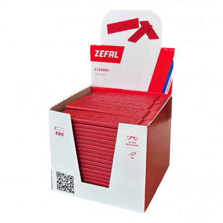 DEMONTE PNEU VELO ZEFAL ZLEVERS INCASSABLE ROUGE (BOITE CARTON DE 80) - 3420586603353