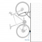 PRESENTOIR-SUPPORT VELO MURAL IBERA POUR 1 VELO FIXATION SUR ROUE COMPATIBLE 20" à 29" (PLIABLE A OSCILLATION LATERALE) -