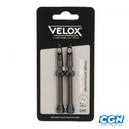 VALVE TUBELESS PRESTA VELOX ALU NOIR 60MM (X2)