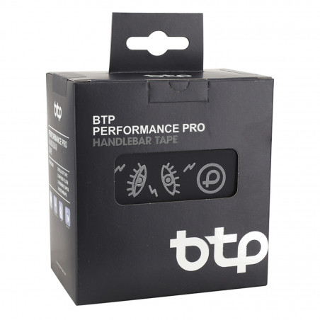 RUBAN DE GUIDON - CINTRE BTP PERFORMANCE PRO NOIR MOTIFS REFLECHISSANTS AVEC BOUCHONS (CONFORTABLE EPAISSEUR 3mm) -