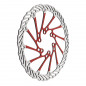 DISQUE DE FREIN TROTTINETTE 6 TROUS DIAM 160mm ARGENT-ROUGE (WAVES)  -SELECTION P2R- - 7427251900812