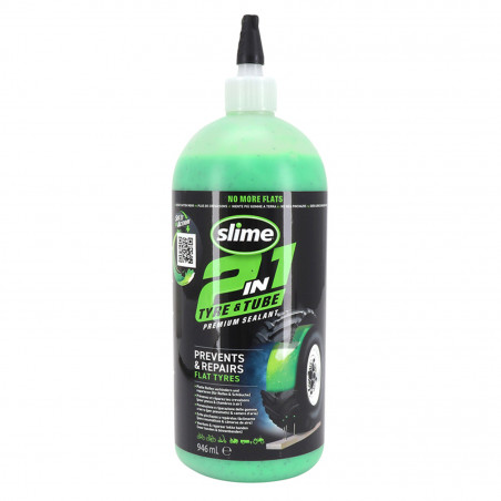 PREVENTIF ANTI-CREVAISON SLIME 2 EN 1 POUR CHAMBRE A AIR ET PNEU TUBELESS (946ml) - 716281510885