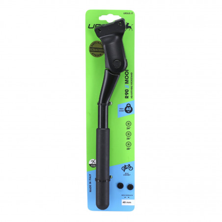 BEQUILLE VELO LATERALE ARRIERE URSUS MOOI   24-28'' NOIR REGLABLE FIXATION 2 VIS SUR BASE ENTRAXE 40mm - SUPPORTE 40Kgs (LIVRE