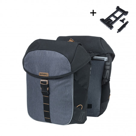 SACOCHES BASIL MILES UBS MIK 2.0 34L IMPERMEABLE GRIS/NOIR - 8715019183058