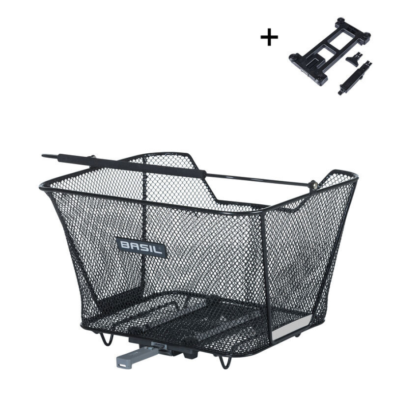 PANIER ARRIÃRE BASIL LESTO AVEC PLAQUE MIK 2.0 ACIER NOIR - 8715019113277