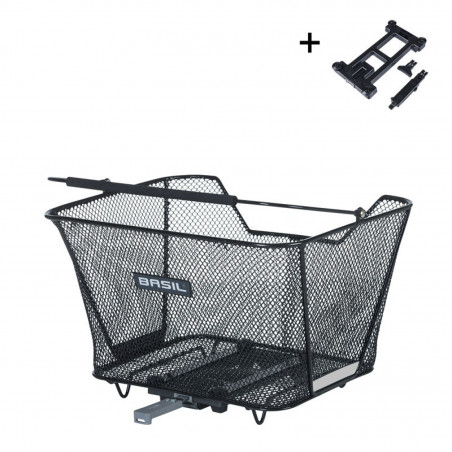 PANIER ARRIÃRE BASIL LESTO AVEC PLAQUE MIK 2.0 ACIER NOIR - 8715019113277