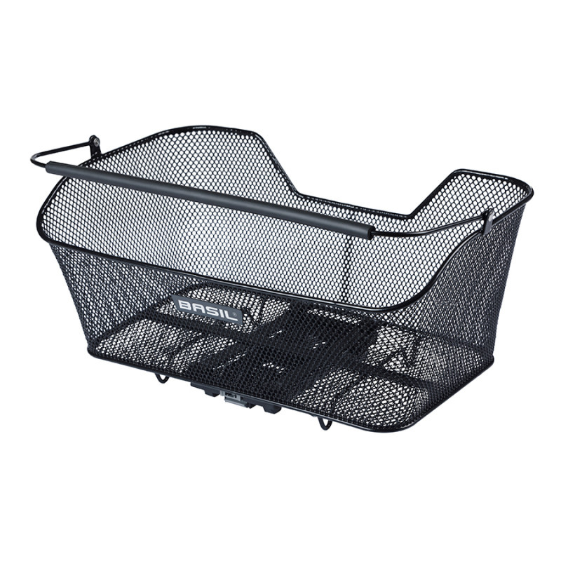 PANIER ARRIÈRE BASIL BASE XL AVEC PLAQUE MIK ACIER NOIR - 8715019113680