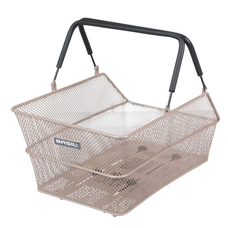 PANIER ARRIÈRE BASIL CENTO AVEC PLAQUE MIK ACIER ARGENT - 8715019113901