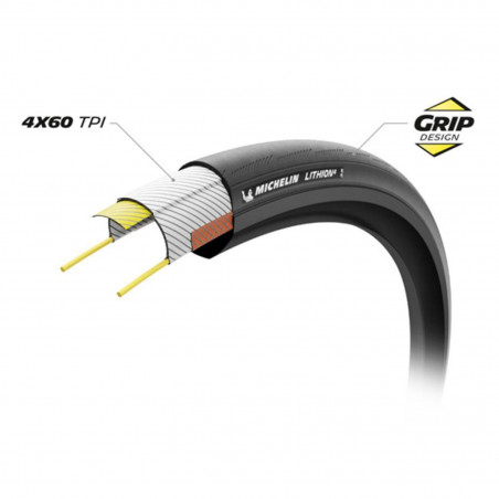 Pneu vélo route Michelin Lithion 4 700x28C TS tube type