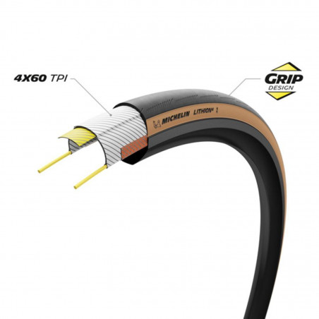 Pneu vélo route Michelin Lithion 4 700x28C tringle souple