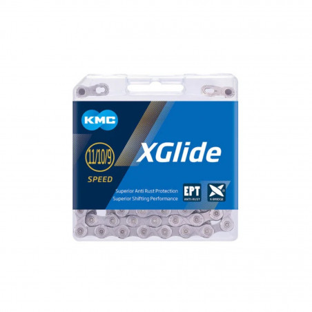 CHAINE KMC X-GLIDE EPT 1/2x11/128" 118M SHIM CUES/9-11V ARG - 4715575885810