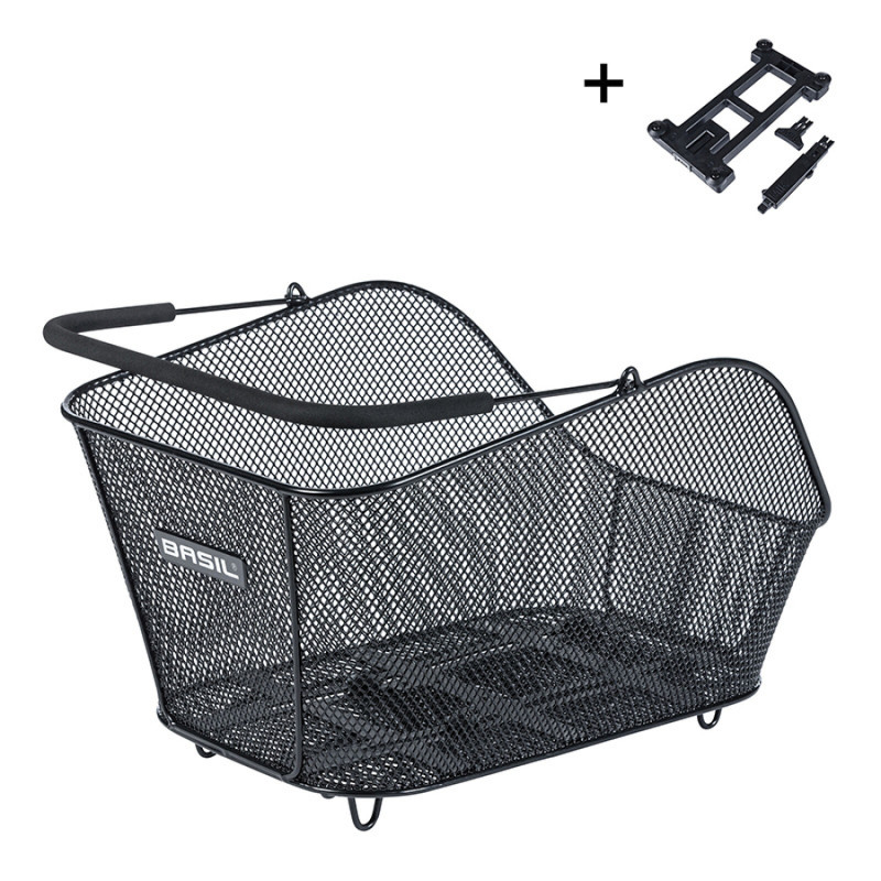 PANIER ARRIÈRE BASIL ICON M AVEC PLAQUE MIK 2.0 ACIER NOIR - 8715019113789