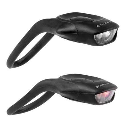 KIT ECLAIRAGE AVANT   ARRIERE - M-WAVE COBRA NOIR A LEDS  C - 4015493221074