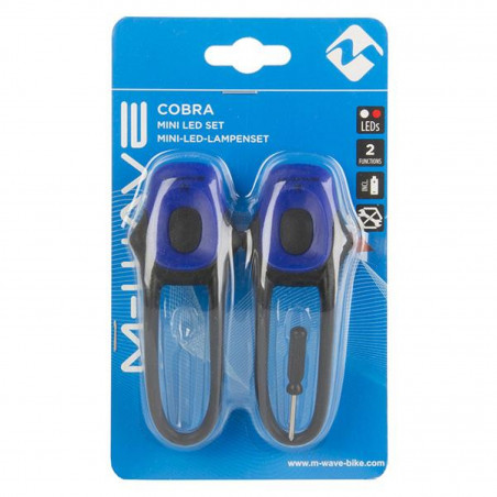 KIT ECLAIRAGE AVANT   ARRIERE - M-WAVE COBRA NOIR A LEDS  C - 4015493221074